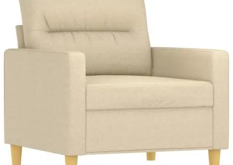 Fotoliu canapea, crem, 60 cm, material textil - 2/5