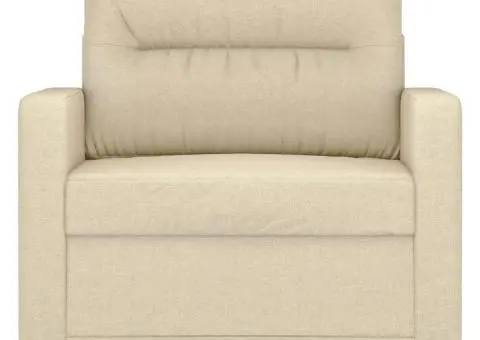 Fotoliu canapea, crem, 60 cm, material textil - 3/5