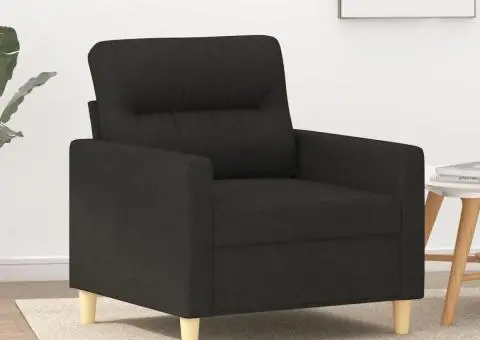 Fotoliu canapea, negru, 60 cm, material textil - 1/5