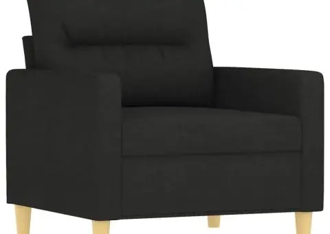 Fotoliu canapea, negru, 60 cm, material textil - 2/5