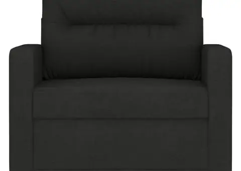 Fotoliu canapea, negru, 60 cm, material textil - 3/5