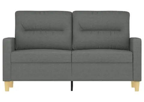 Canapea cu 2 locuri, gri închis, 120 cm, material textil - 3/5