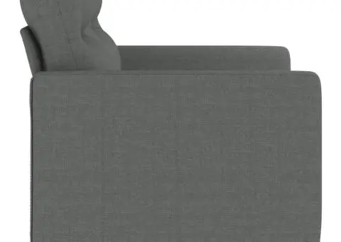 Canapea cu 2 locuri, gri închis, 120 cm, material textil - 4/5