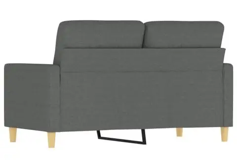 Canapea cu 2 locuri, gri închis, 120 cm, material textil - 5/5