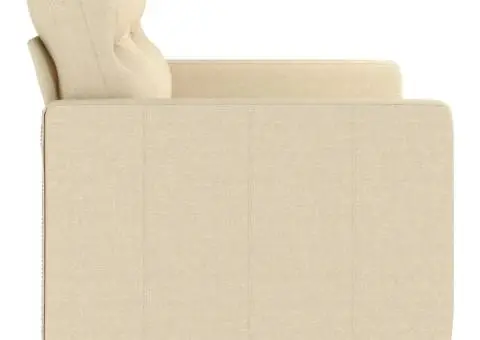 Canapea cu 2 locuri, crem, 140 cm, material textil - 4/5