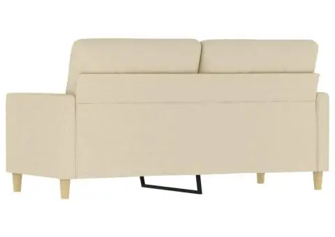 Canapea cu 2 locuri, crem, 140 cm, material textil - 5/5