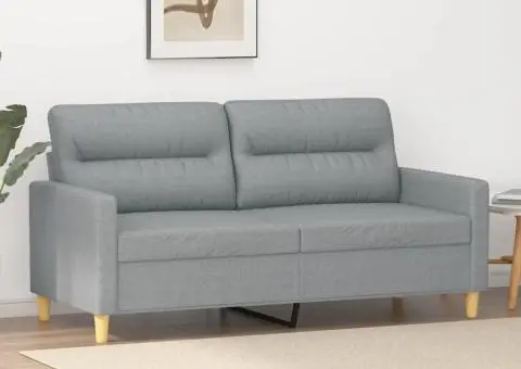 Canapea cu 2 locuri, gri deschis, 140 cm, material textil - 1/5