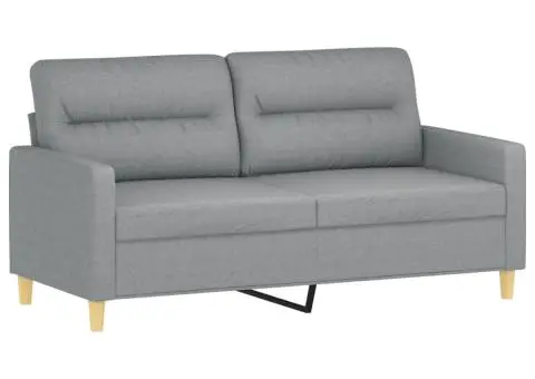 Canapea cu 2 locuri, gri deschis, 140 cm, material textil - 2/5