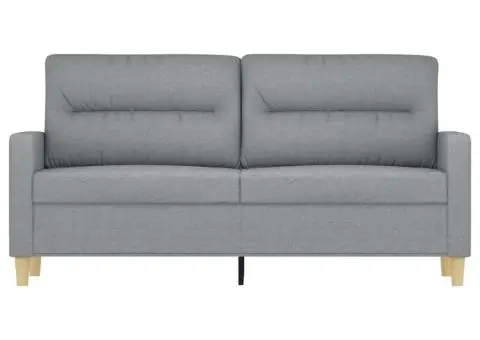 Canapea cu 2 locuri, gri deschis, 140 cm, material textil - 3/5