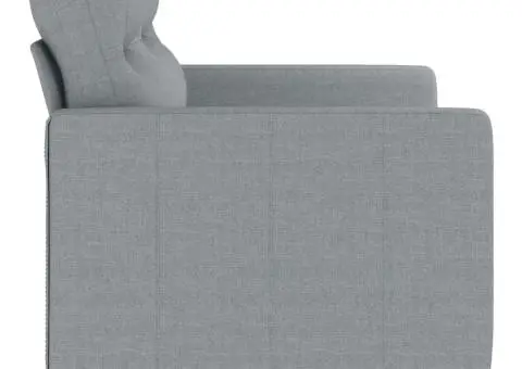 Canapea cu 2 locuri, gri deschis, 140 cm, material textil - 4/5