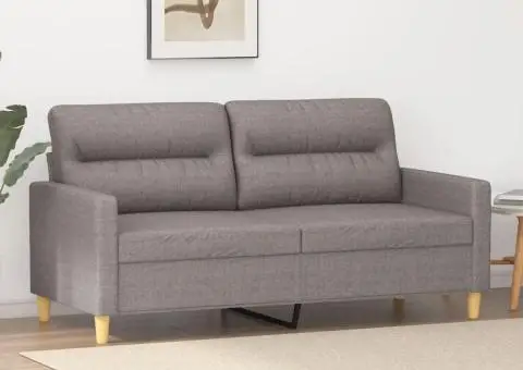 Canapea cu 2 locuri, gri taupe, 140 cm, material textil - 1/5