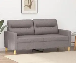 vidaXL Canapea cu 2 locuri, gri taupe, 140 cm, material textil