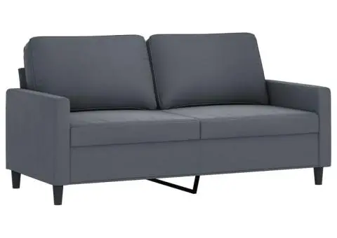 Set de canapele cu perne, 2 piese, gri închis, catifea - 4/5