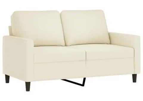 Set de canapele cu perne, 2 piese, crem, catifea - 3/5