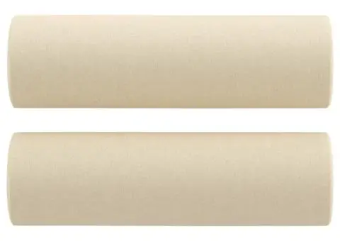 Set de canapele cu perne, 2 piese, crem, material textil - 5/5