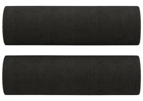 Set de canapele cu perne, 2 piese, negru, material textil - 5/5