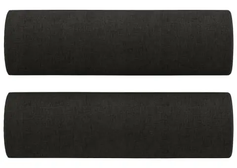 Set de canapele cu perne, 2 piese, negru, material textil - 5/5