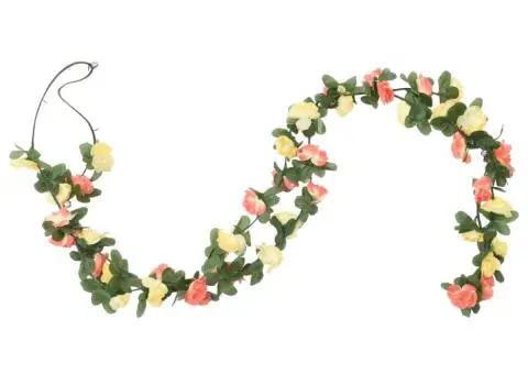 Ghirlande flori de Crăciun, 6 buc., roșu apus de soare, 250 cm - 4/5