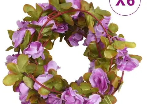 Ghirlande de flori de Crăciun, 6 buc., violet deschis, 250 cm - 1/5