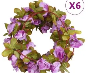 vidaXL Ghirlande de flori de Crăciun, 6 buc., violet deschis, 250 cm