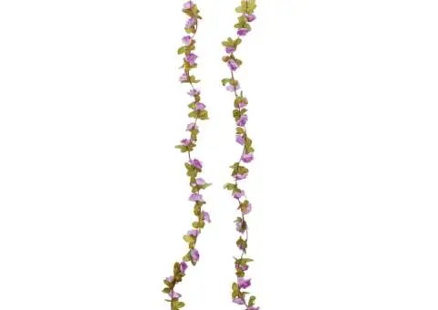 Ghirlande de flori de Crăciun, 6 buc., violet deschis, 250 cm - 3/5