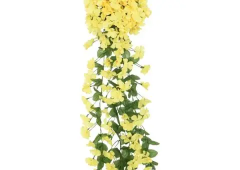 Ghirlande de flori de Crăciun, 3 buc., galben, 85 cm - 2/5