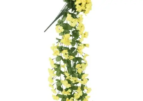 Ghirlande de flori de Crăciun, 3 buc., galben, 85 cm - 4/5