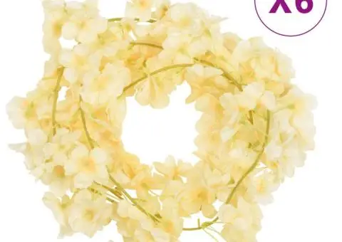 Ghirlande de flori de Crăciun, 6 buc., șampanie, 180 cm - 1/5