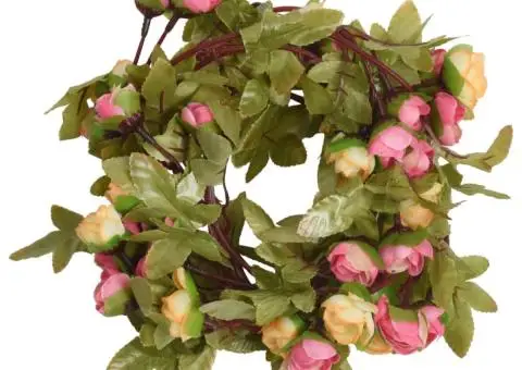 Ghirlande de flori de Crăciun, 6 buc., roz, 215 cm - 2/5