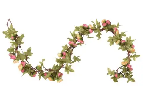 Ghirlande de flori de Crăciun, 6 buc., roz, 215 cm - 3/5