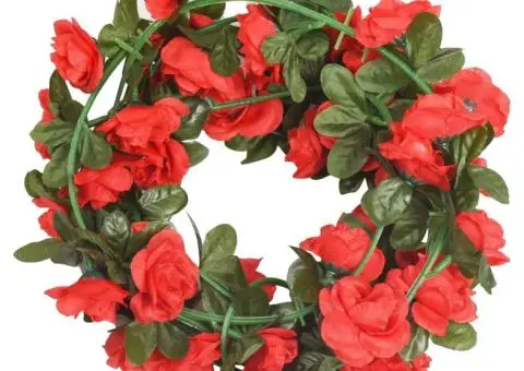 Ghirlande de flori de Crăciun, 6 buc., roșu, 240 cm - 2/5