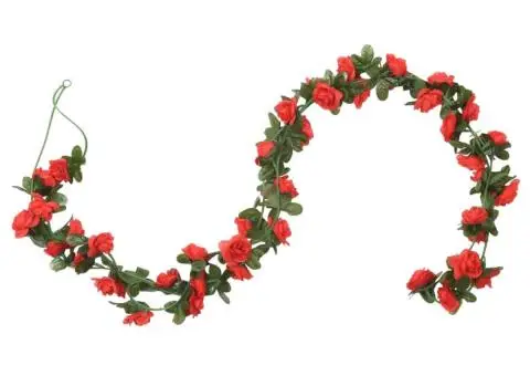 Ghirlande de flori de Crăciun, 6 buc., roșu, 240 cm - 3/5