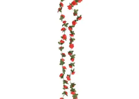 Ghirlande de flori de Crăciun, 6 buc., roșu, 240 cm - 4/5