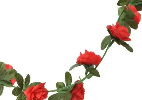 Ghirlande de flori de Crăciun, 6 buc., roșu, 240 cm - 5/5