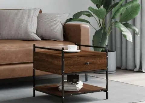 Măsuță de cafea, stejar maro, 50x50x50 cm, lemn prelucrat - 1/5