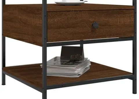 Măsuță de cafea, stejar maro, 50x50x50 cm, lemn prelucrat - 3/5