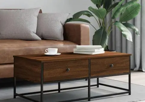 Măsuță de cafea, stejar maro, 100x51x40 cm, lemn prelucrat - 1/5