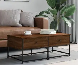 vidaXL Măsuță de cafea, stejar maro, 100x51x40 cm, lemn prelucrat