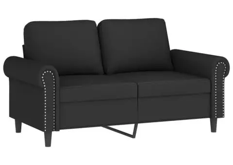 Set de canapele cu perne, 2 piese, negru, catifea - 3/5