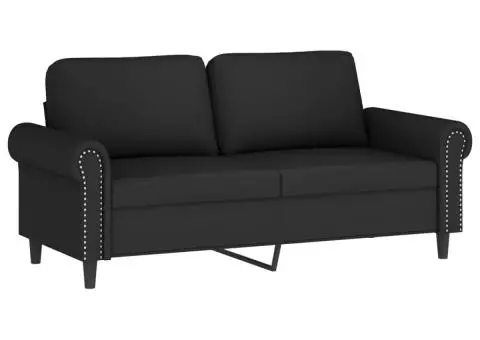 Set de canapele cu perne, 2 piese, negru, catifea - 4/5