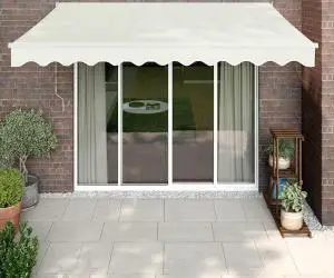 vidaXL Copertină retractabilă automată, crem, 3x2,5 m