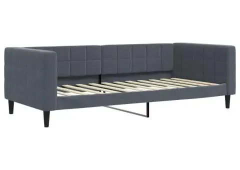 Pat de zi cu extensie și sertare gri închis 100x200cm catifea - 4/5