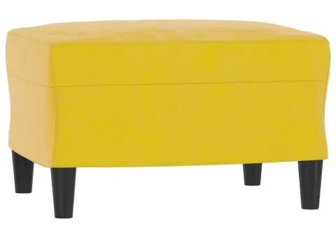 Canapea cu 3 locuri și taburet, galben, 180 cm, catifea - 5/5