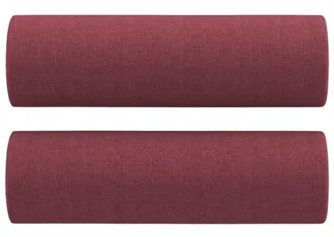 Set canapea cu perne, 2 piese, roșu vin, material textil - 5/5