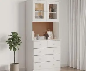 vidaXL Dulap înalt ALTA, alb, 77x35x165 cm, lemn masiv de pin