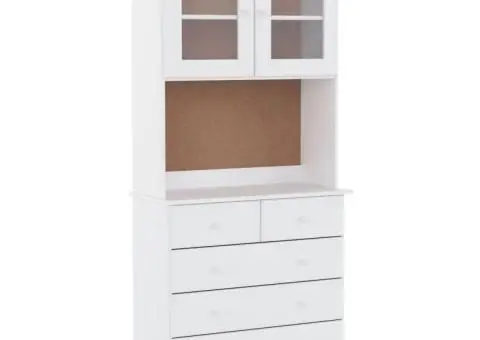 Dulap înalt ALTA, alb, 77x35x165 cm, lemn masiv de pin - 2/5