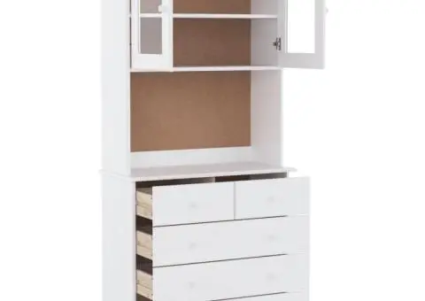 Dulap înalt ALTA, alb, 77x35x165 cm, lemn masiv de pin - 4/5