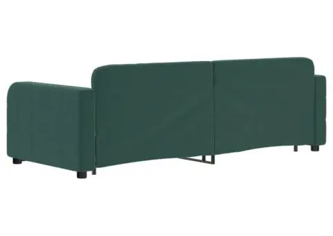 Pat de zi cu extensie și sertare verde închis 80x200 cm catifea - 5/5