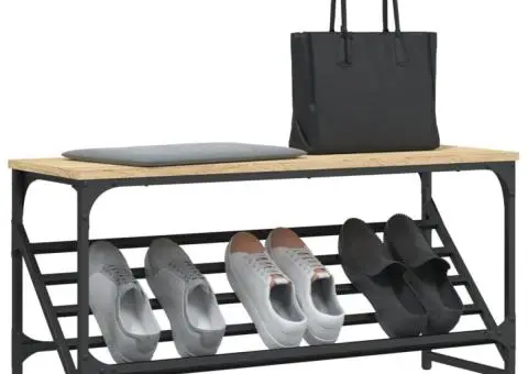 Suport de pantofi, stejar sonoma, 90x30x45 cm, lemn prelucrat - 3/5