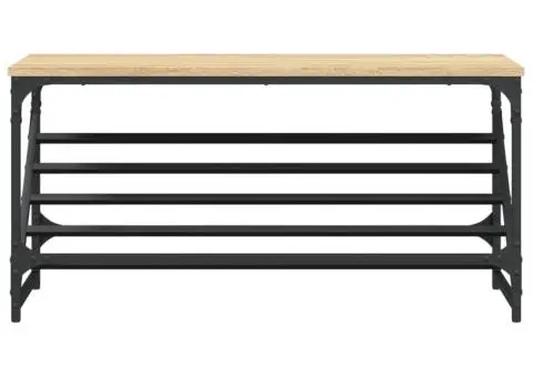 Suport de pantofi, stejar sonoma, 90x30x45 cm, lemn prelucrat - 4/5